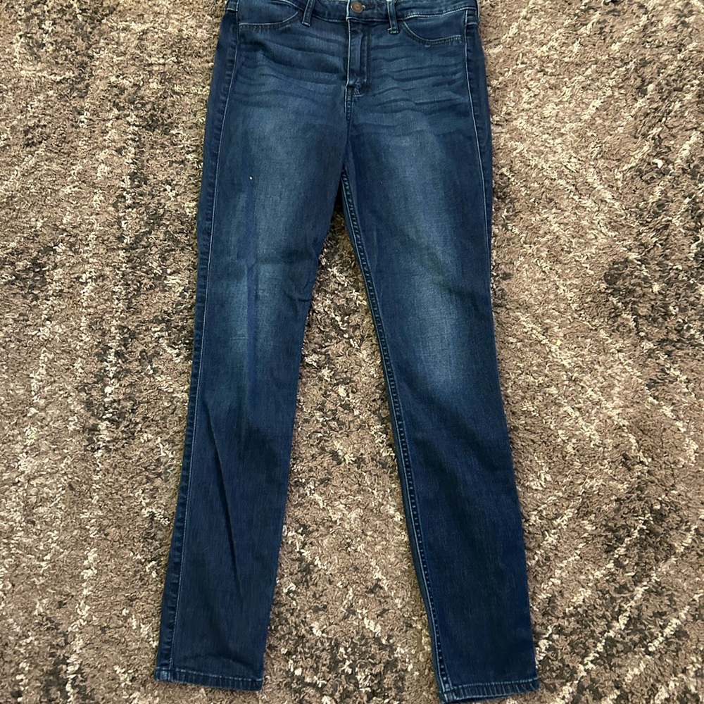 Hollister Women's Dark Blue Skinny Jeans
